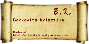 Borkovits Krisztina névjegykártya
